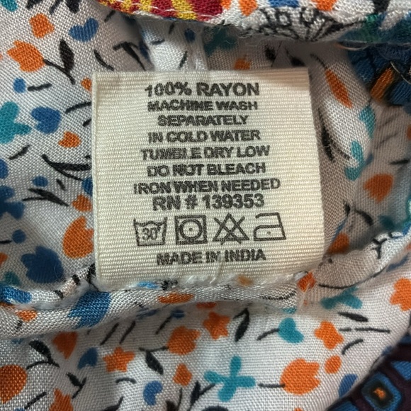 Seven Islands Sun Dress Asymmetrical Adjustable Straps Beach Colorful Floral Med - Picture 5 of 6